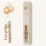 Toise en bois petits ours et ballons multicolore