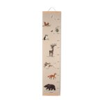 Toise murale en bois animaux de la for�t beige