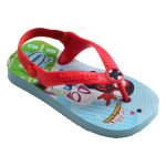 Tongs  lastiques bleu rouge