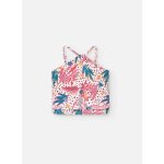 Top  bretelles avec imprim fleurs rose