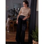 Top devant / dos en sequins grossesse or