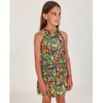 Top fille en maille avec fronces en bas vert