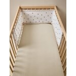 Tour de lit respirant coeurs camel