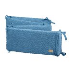 Tour de lit en coton bio seashells bleu indigo