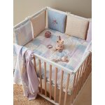 Tour de lit / tour de parc modulable en gaze de coton cottage multicolore Tour de lit / tour de parc modulable en gaze de coton cottage multicolore