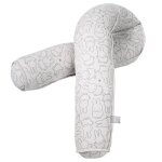 Tour de lit traversin en coton motif toiles gris / lapin miffy