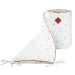 Tour de lit universel en gaze de coton melody melody, blanc imprim minimali