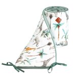 Tour de lit universel en gaze de coton safari vert de gris