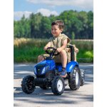 Tracteur � p�dales avec remorque bleu new holland