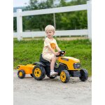 Tracteur � p�dales avec remorque jaune jcb