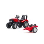 Tracteur  pdales avec remorque rouge case