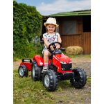 Tracteur � p�dales avec remorque rouge massey ferguson