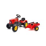 Tracteur  pdales supercharger avec capot ouvrant et remorque rouge
