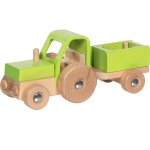 Tracteur avec remorque vert vert