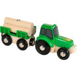 Tracteur et remorque vert