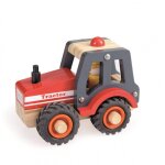 Tracteur rouge en bois rouge