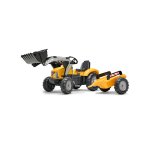 Tractopelle  pdales avec remorque jaune vintage
