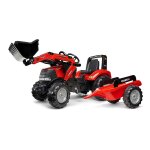 Tractopelle  pdales avec remorque rouge case