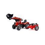Tractopelle  pdales avec remorque rouge massey ferguson