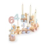 Train d anniversaire en bois 0 - 99 ans, scandi candy avec bougies Train d anniversaire en bois 0 - 99 ans, scandi candy avec bougies