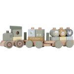 Train  blocs vert, marron, bleu