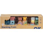 Train en bois animaux 32cm multicolore