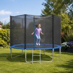 Trampoline � 2, 44 m avec filet de s�curit� et �chelle pour enfants bleu