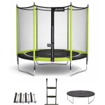 Trampoline � 300?cm + filet + �chelle + b�che + kit d'ancrage - jumpi 300 vert