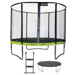 Trampoline � 300cm + filet de s�curit� + �chelle + b�che - punchi 300 vert vert
