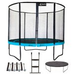 Trampoline 305 cm + filet + chelle + bche + kit ancrage punchi bleu bleu