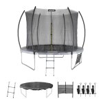 Trampoline � 305cm - mars inner xxl - trampoline de jardin gris avec filet de protection int�rieur et ...