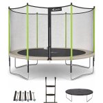 Trampoline � 360?cm + filet + �chelle + b�che + kit d'ancrage - jumpi 360 taupe