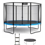 Trampoline � 360cm + filet de s�curit� + �chelle + b�che - punchi 360 bleu bleu