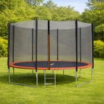 Trampoline � 4, 27 m avec filet de s�curit� et �chelle pour enfants noir