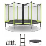 Trampoline � 430?cm + filet + �chelle + b�che + kit d'ancrage - jumpi 430 vert