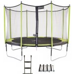 Trampoline � 430?cm + filet + �chelle + kit d'ancrage - jumpi 430 - noir / vert vert