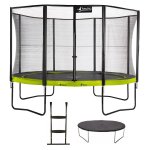 Trampoline � 430cm + filet de s�curit� + �chelle + b�che - punchi 430 vert vert