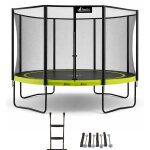 Trampoline � 430cm + filet de s�curit� + �chelle + kit ancrage - punchi 430 vert vert