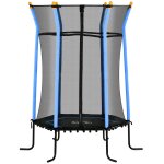 Trampoline enfant dia. 1, 63 x 1, 9h m filet de scurit porte zippe 6 poteaux rembourrs inclus bleu ...