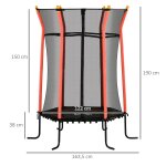 Trampoline enfant dia. 1, 63 x 1, 9h m filet de sécurité porte zippée 6 poteaux rembourrés inclus rouge ... Trampoline enfant dia. 1, 63 x 1, 9h m filet de sécurité porte zippée 6 poteaux rembourrés inclus rouge ...