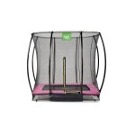 Trampoline enterr� rectangulaire 153x214cm avec filet rose