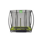 Trampoline enterr� rectangulaire 153x214cm avec filet vert