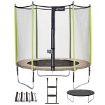 Trampoline de jardin 244 cm + filet de scurit + chelle + bche de protection + kit d'ancrage jumpi ...