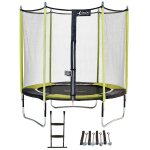 Trampoline jardin � 250?cm + �chelle + kit d'ancrage - jumpi 250 - noir / vert vert