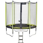 Trampoline jardin �250?cm + filet + �chelle - jumpi 250 noir / vert taupe