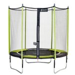 Trampoline jardin � 250?cm + filet de s�curit� - jumpi 250 - noir / vert vert