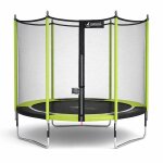 Trampoline jardin � 300?cm + filet de s�curit� - jumpi 300 - noir / vert vert