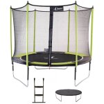 Trampoline de jardin 305 cm + filet de sécurité + Échelle + bâche de protection jumpi vert / noir 300 ... Trampoline de jardin 305 cm + filet de sécurité + Échelle + bâche de protection jumpi vert / noir 300 ...