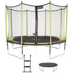 Trampoline de jardin 426 cm + filet de s�curit� + �chelle + b�che de protection jumpi vert / noir 430 ...