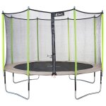 Trampoline de jardin 426 cm + filet de s�curit� jumpi taupe / vert 430 taupe